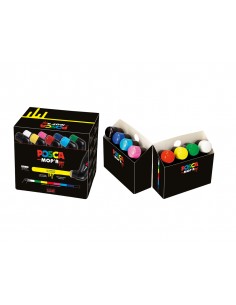 Rotulador uni posca mop r pcm-22 marcador de pintura redonda 3-19 mm caja de 8 unidades colores surtidos