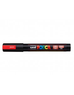 Rotulador uni posca pc-5m marcador de pintura punta conica 1,8-2,5 mm rojo fluorescente