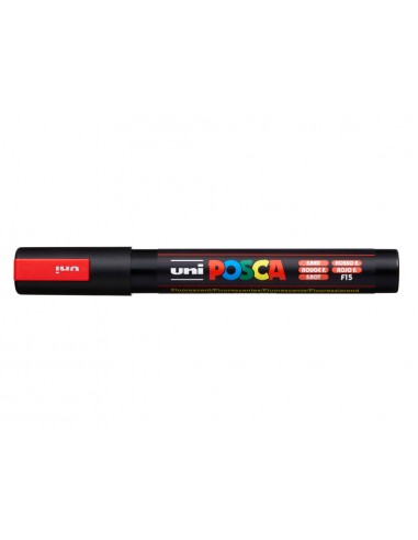 Rotulador uni posca pc-5m marcador de pintura punta conica 1,8-2,5 mm rojo fluorescente