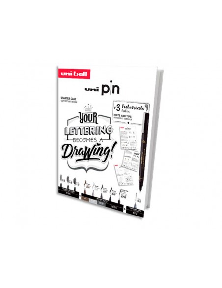 Set iniciacion rotuladores uniball pin lettering starter n 2 blister de 8 unidades