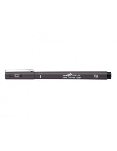 Rotulador uniball pin calibrado micrometrico 0,5 mm color gris oscuro
