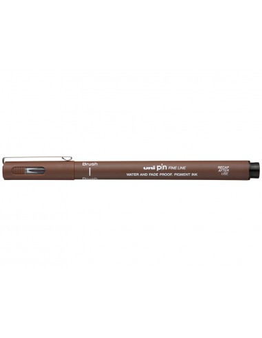 Rotulador uniball pin br-200 punta de pincel fino sepia