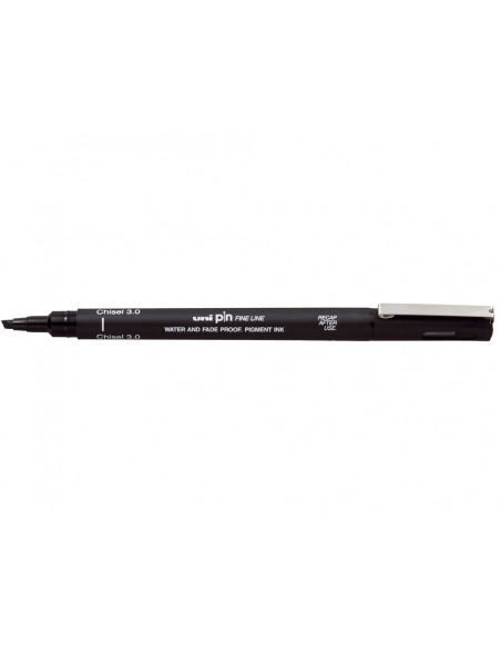 Rotulador uniball pin calibrado punta biselada 3 mm color negro