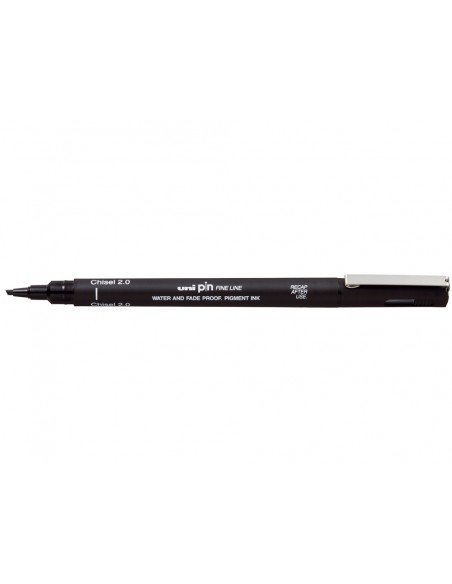 Rotulador uniball pin calibrado punta biselada 2 mm color negro