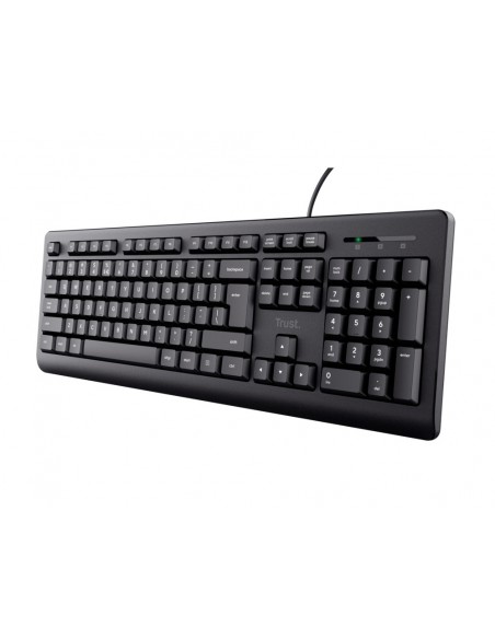 Teclado trust tk-150 usb 2.0 con cable longitud 180 cm color negro