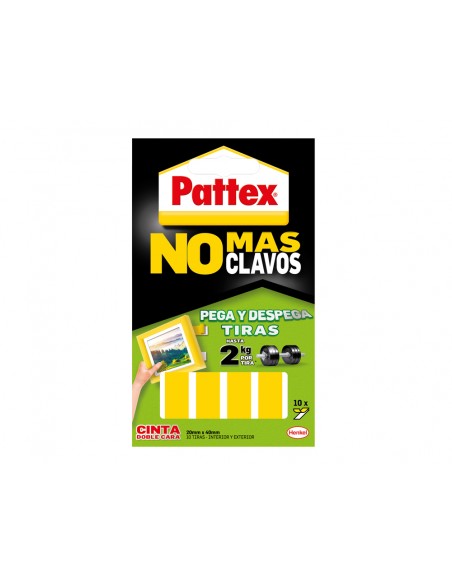 Cinta doble cara pattex pega y despega no mas clavo blister de 10 unidades