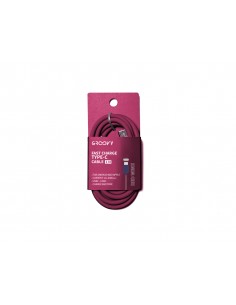 Cable groovy tipo c a tipo c carga rapida longitud 1 mt color rojo