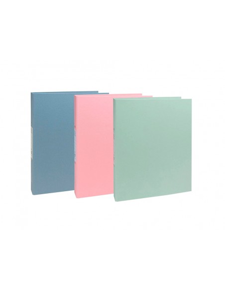 Carpeta de 2 anillas 30 mm redondas exacompta autentik din a4+ carton reciclado forrado colores surtidos