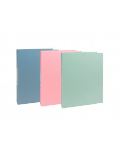 Carpeta de 4 anillas 30 mm redondas exacompta autentik din a4+ carton reciclado forrado colores surtidos