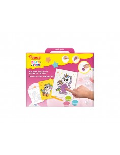 Juego jovi play&fun pinta con arena de colores unicornios