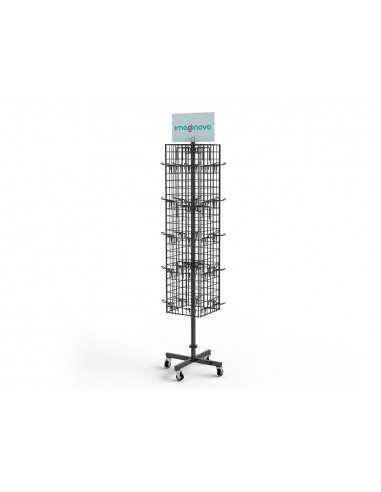 Pegatinas imaginovo expositor metalico giratorio con 40 ganchos ajustables surtido cerrado 630 uds 1874x532x532