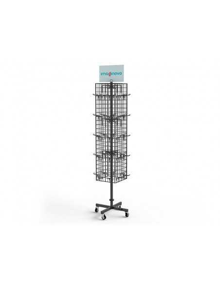 Pegatinas imaginovo expositor metalico giratorio con 40 ganchos ajustables surtido cerrado 630 uds 1874x532x532