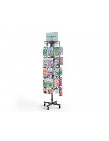 Pegatinas imaginovo expositor metalico giratorio con 40 ganchos ajustables surtido cerrado 630 uds 1874x532x532