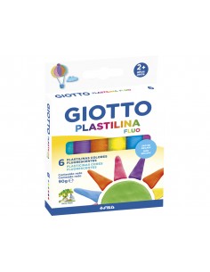 Plastilina giotto fluor caja de 6 unidades colores surtidos
