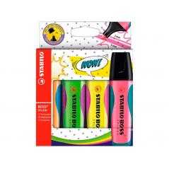 Rotulador stabilo boss splash 75 estuche de 4 unidades colores surtidos - Imagen 1