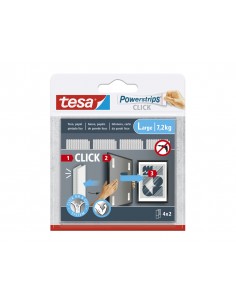 Tira adhesiva tesa powerstrips click hasta 7,2 kg 4x2