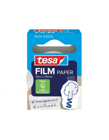 Cinta adhesiva tesa papel transparente 10 mt x 19 mm