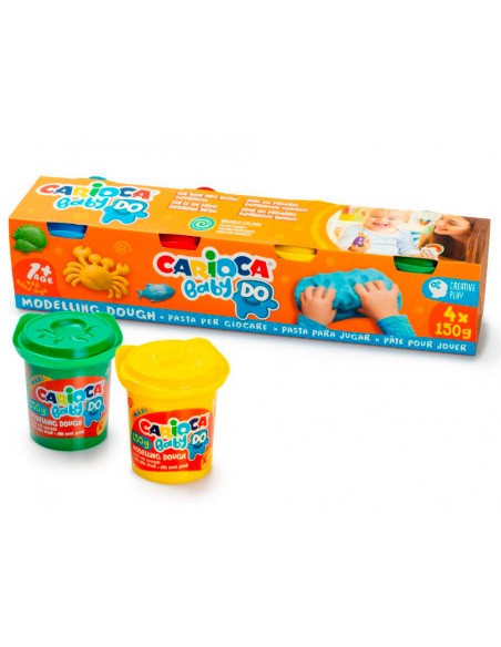 Pasta de modelar carioca baby do 150 ml caja de 4 unidades colores surtidos