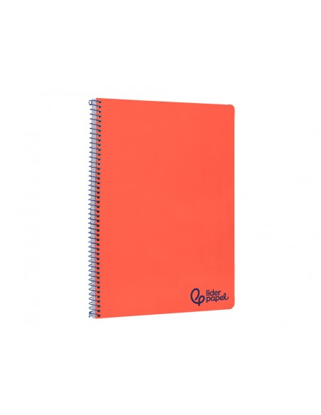 Cuaderno espiral liderpapel a4 wonder tapa plastico 80h 90gr pauta ancha 3,5mm con margen color rojo