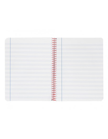 Cuaderno espiral liderpapel a4 wonder tapa plastico 80h 90gr pauta ancha 3,5mm con margen color naranja