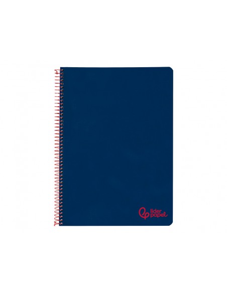 Cuaderno espiral liderpapel a4 wonder tapa plastico 80h 90gr pauta ancha 3,5mm con margen color azul marino