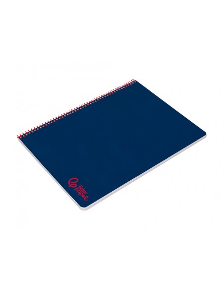 Cuaderno espiral liderpapel a4 wonder tapa plastico 80h 90gr pauta ancha 3,5mm con margen color azul marino