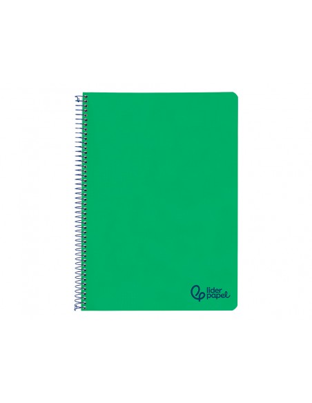 Cuaderno espiral liderpapel a4 wonder tapa plastico 80h 90gr rayado horizontal con margen color verde oscuro
