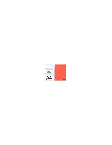 Cuaderno espiral liderpapel a4 wonder tapa plastico 80h 90gr rayado horizontal con margen color rojo