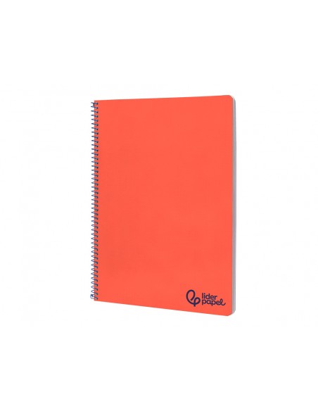 Cuaderno espiral liderpapel a4 wonder tapa plastico 80h 90gr rayado horizontal con margen color rojo