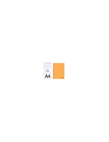 Cuaderno espiral liderpapel a4 wonder tapa plastico 80h 90gr rayado horizontal con margen color naranja