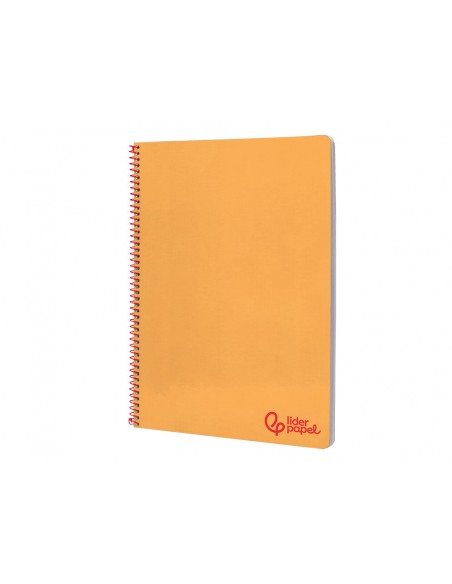 Cuaderno espiral liderpapel a4 wonder tapa plastico 80h 90gr rayado horizontal con margen color naranja
