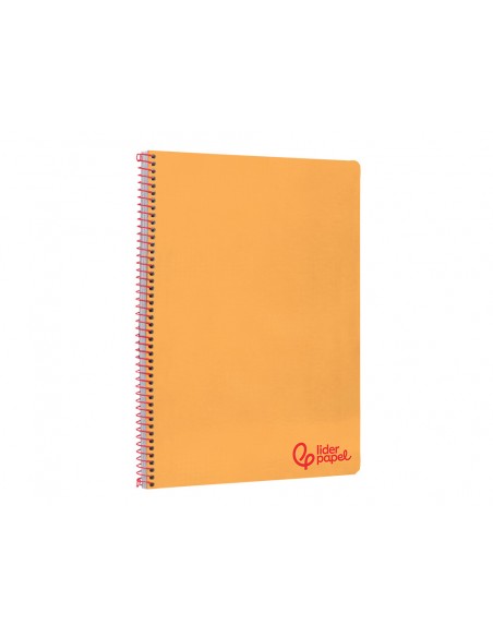 Cuaderno espiral liderpapel a4 wonder tapa plastico 80h 90gr rayado horizontal con margen color naranja