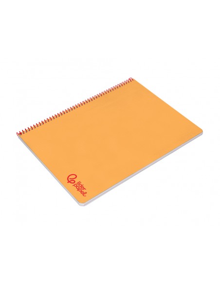 Cuaderno espiral liderpapel a4 wonder tapa plastico 80h 90gr rayado horizontal con margen color naranja