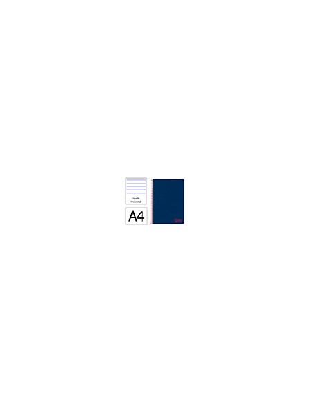 Cuaderno espiral liderpapel a4 wonder tapa plastico 80h 90gr rayado horizontal con margen color azul marino
