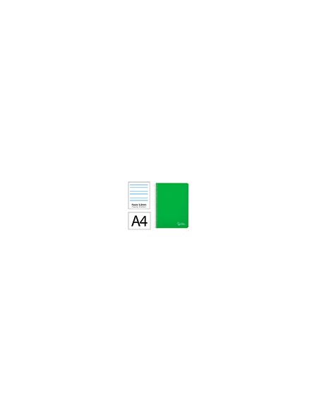 Cuaderno espiral liderpapel a4 witty tapa dura 80h 90gr pauta 3,5mm con margen color verde