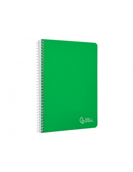 Cuaderno espiral liderpapel a4 witty tapa dura 80h 90gr pauta 3,5mm con margen color verde