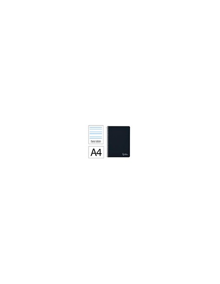 Cuaderno espiral liderpapel a4 witty tapa dura 80h 90gr pauta 3,5mm con margen color negro