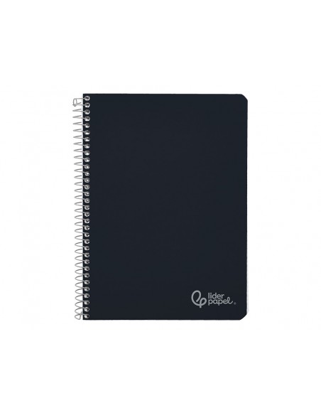 Cuaderno espiral liderpapel a4 witty tapa dura 80h 90gr pauta 3,5mm con margen color negro