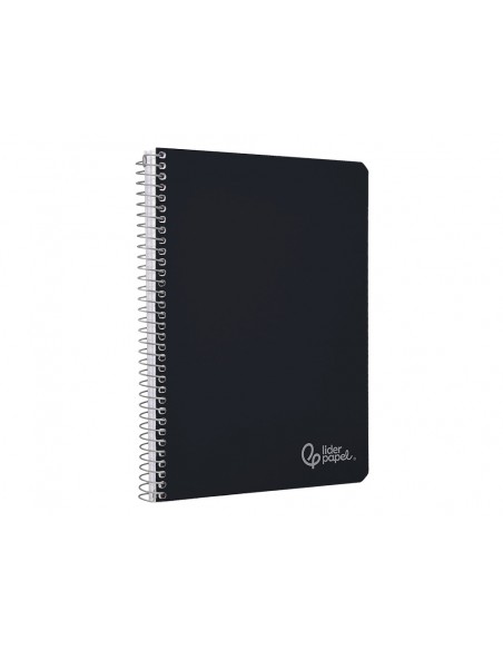 Cuaderno espiral liderpapel a4 witty tapa dura 80h 90gr pauta 3,5mm con margen color negro