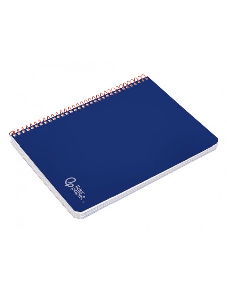 Cuaderno espiral liderpapel din a4 witty tapa dura 80h 90gr pauta 2,5mm con margen color azul oscuro
