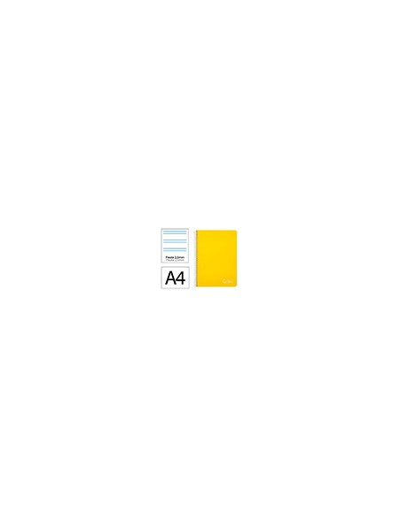 Cuaderno espiral liderpapel a4 witty tapa dura 80h 90gr pauta 2,5mm con margen color amarillo