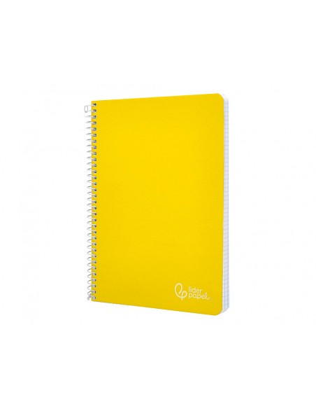 Cuaderno espiral liderpapel a4 witty tapa dura 80h 90gr pauta 2,5mm con margen color amarillo
