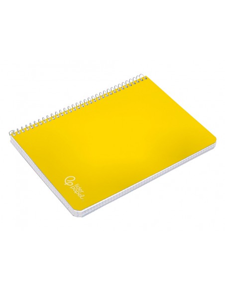 Cuaderno espiral liderpapel a4 witty tapa dura 80h 90gr pauta 2,5mm con margen color amarillo