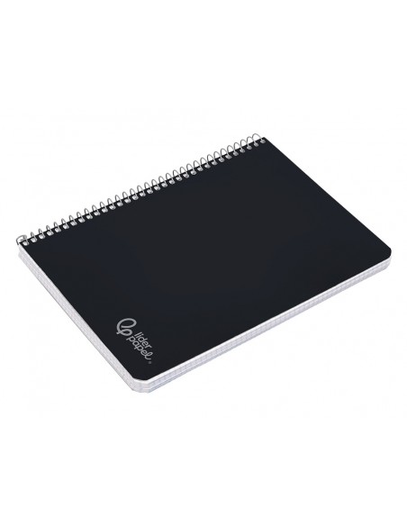 Cuaderno espiral liderpapel din a4 witty tapa dura 80h 90gr rayado horizontal con margen color negro