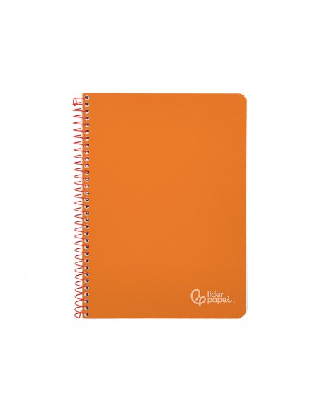Cuaderno espiral liderpapel din a4 witty tapa dura 80h 90gr rayado horizontal con margen color naranja