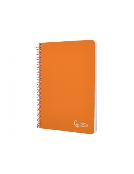 Cuaderno espiral liderpapel din a4 witty tapa dura 80h 90gr rayado horizontal con margen color naranja