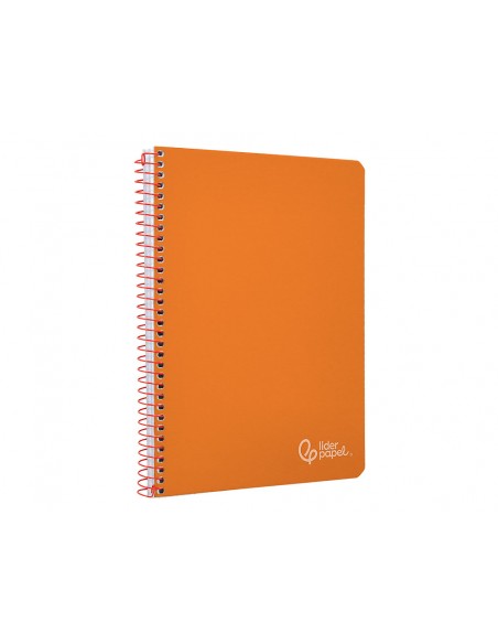 Cuaderno espiral liderpapel din a4 witty tapa dura 80h 90gr rayado horizontal con margen color naranja