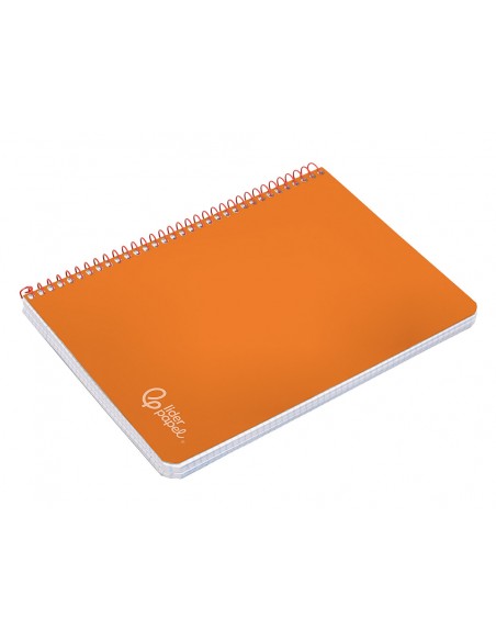 Cuaderno espiral liderpapel din a4 witty tapa dura 80h 90gr rayado horizontal con margen color naranja