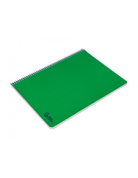 Cuaderno espiral liderpapel a4 smart tapa blanda 80h 75gr pauta 3,5mm con margen color verde