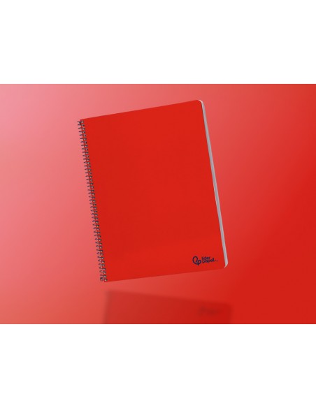 Cuaderno espiral liderpapel a4 smart tapa blanda 80h 75gr pauta 3,5mm con margen color rojo